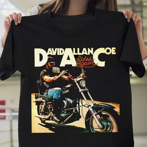 David Allan Coe Shirt David Allan Coe Rides Again Country Music T-shirt Tee - Picture 2 of 3
